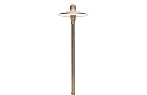 G2 12V Brass Path Light (24" Tall) with 3W 2700K Warm White G4 LED Bulb for Low Voltage Landscape Lighting on Outdoor Pathway, Walkway, Garden, Driveway or Patio