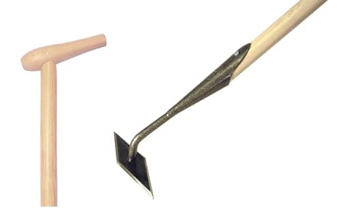 DeWit Diamond Hoe with P-Grip Handle-Long Handle Garden Hoe with Forged Steel Diamond Head – 4 Sharp Edges – Weed Without Bending – Push & Pull Action