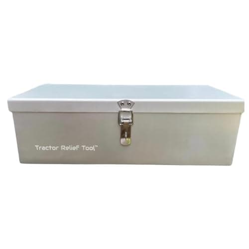 Weatherproof Anodized Aluminum Tractor Tool Box for Kubota, John Deere, Modern Tractors - Universal Fit by Tractor Relief Tool™