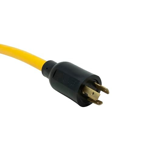 Southwire Generator Power Cord Adapter; 12/3 Splitter 3-way Adapter; L5-20P to (3) Lighted 5-15R; 2-Foot;Yellow