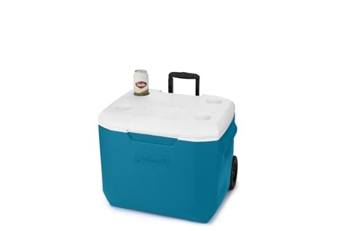 Coleman 60qt Wheeled Cooler, Insulated Portable Chiller with Ice Retention, Made in USA