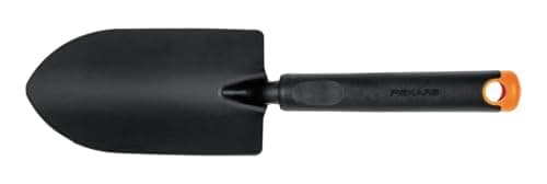 Fiskars Ergo Trowel, for Tough Soil, Length 30cm, Durable Steel Head/Plastic Handle, Black/Orange, 1027017