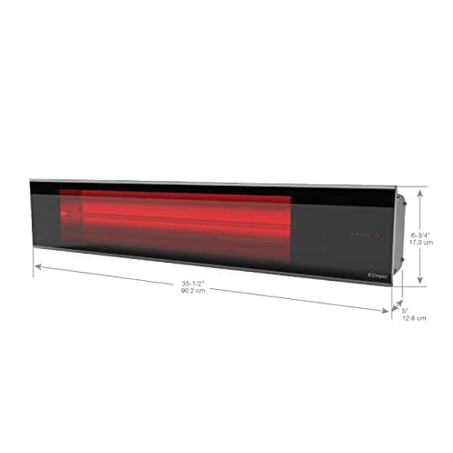 Dimplex Infrared Patio Heater, Weatherproof, Black, 1800W - Premium Radiant Heater for Indoor and Outdoor With Remote Control - Electric Outside Heater Perfect for Ceiling and Wall Mount Application