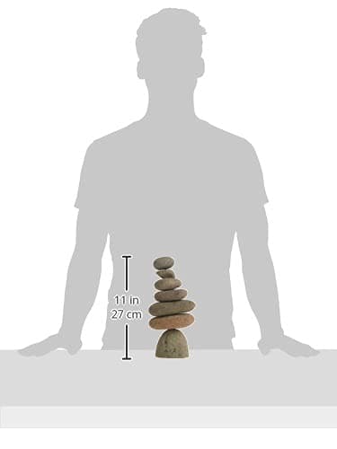 Ancient Graffiti Large 7-Stone Natural River Stone Cairn, 11 inches