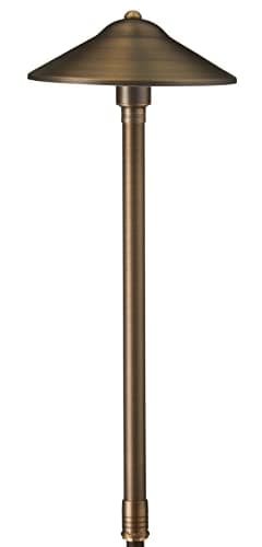VOLT Max Spread 12V Solid Cast Brass Path Light (25" Tall, 9" Shade) for Low Voltage Landscape Lighting on Outdoor Pathway, Walkway, Garden, Driveway or Patio