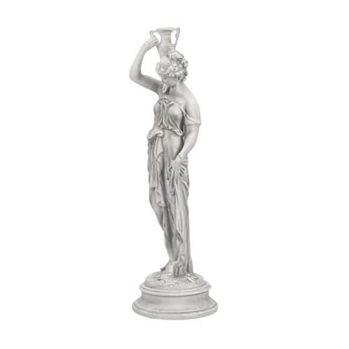 Design Toscano Dione the Divine Greek Water Woman Indoor/Outdoor Garden Statue, Medium, 22 inches tall, Cast Stone Resin, Antique Stone Finish
