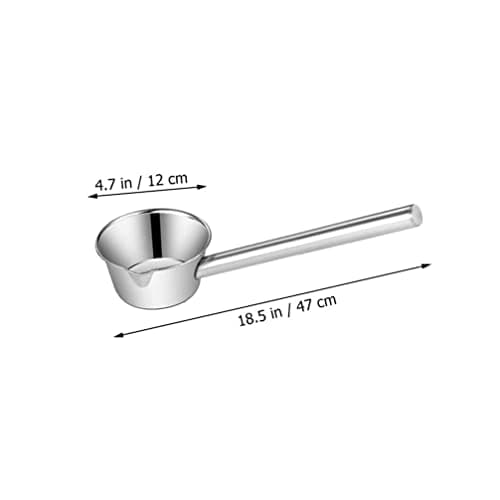HEMOTON Stainless Steel Long Handle Water Ladle Kitchen Soup Ladle Bath Shampoo Ladle Scoop Cup Garden Ladle Metal Water Dipper with Pour Spout