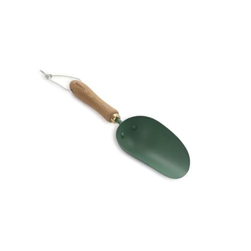 Barebones Garden Scoop - Garden Spoon - Stainless Steel Small Hand Shovel for Transplanting, Digging, and Planting - Great Home Gardening Hand Tools (Ash/Mint)