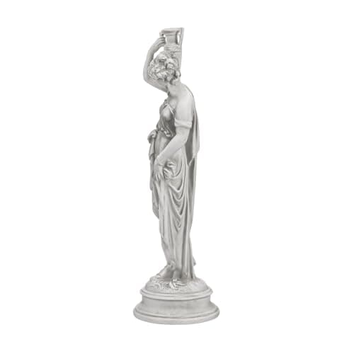 Design Toscano Dione the Divine Greek Water Woman Indoor/Outdoor Garden Statue, Medium, 22 inches tall, Cast Stone Resin, Antique Stone Finish