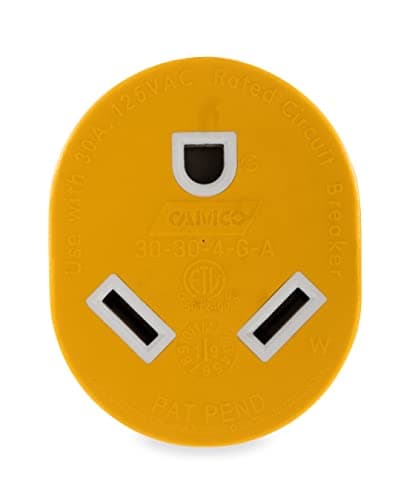 Camco 55338 PowerGrip 30 Amp 4-Prong Generator Adapter, Yellow