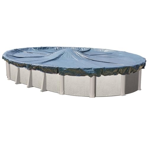 Doheny’s Commercial-Grade Winter Pool Covers for Above Ground Pools | Featuring Doheny’s Exclusive Tear Resistant Weave | The Best Winter Covers for Le$$! (12' x 24' Oval, Economy - 4 Yr.)