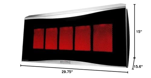 Bromic Heating BH0110003-1 Smart-Heat Platinum 500 Radiant Infrared Patio Heater, Natural Gas, 39800 BTU