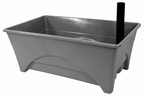 Emsco Group Start Pickin' Raised Bed Grow Box – Self Watering and Improved Aeration – Starter Box or Small Herb Garden Growing - 10" Bed - 12x20 Growing Area - Slate