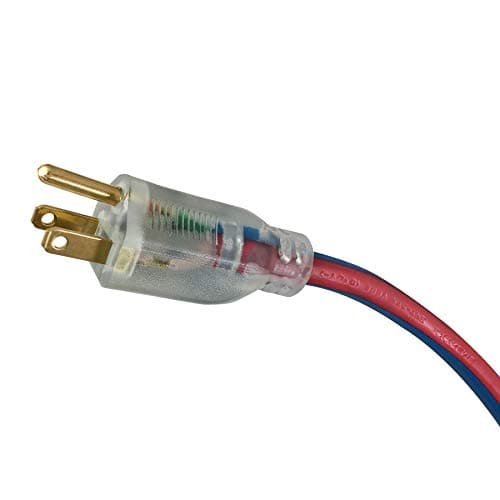 US Wire 99025 12/3 25-Foot SJEOW TPE Cold Weather Extension Cord Blue with Lighted Plug