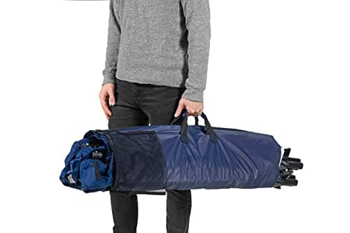 Zenithen Limited Outdoor Indoor Portable Foldable Metal Framed Lounge Hammock Furniture for Camping, Backyard, and Patio, Full Sized Hammock with Storage, Blue