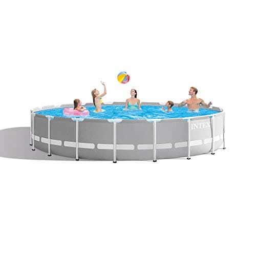 Intex 26731EH Prism Frame Premium Above Ground Swimming Pool Set: 18ft x 48in – Includes 1500 GPH Cartridge Filter Pump – Removable Ladder – Pool Cover – Ground Cloth