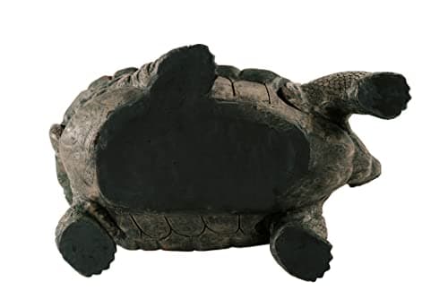 XBrand 28" L Brown and Black Concrete/MgO Walking Tortoise Statue, Indoor or Outdoor Décor, Garden Sculptures, Turtle Garden Statue