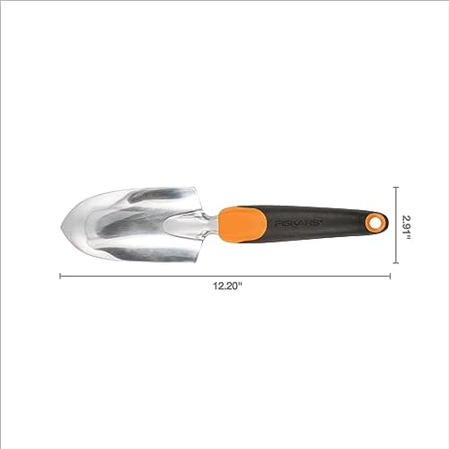 Fiskars Ergo Garden Trowel for Digging and Planting, Heavy Duty Gardening Hand Tool with Hanging Hole