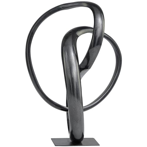 Deco 79 Aluminum Metal Abstract Decorative Sculpture Home Decor Statue, Accent Figurine 8" x 7" x 11", Dark Gray