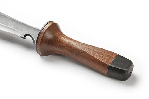 Hori Hori Garden Knife, Traditional Japanese Weeding Tool with ergonomic wooden handle. Large 7'inch blade with case. (Standard blade)
