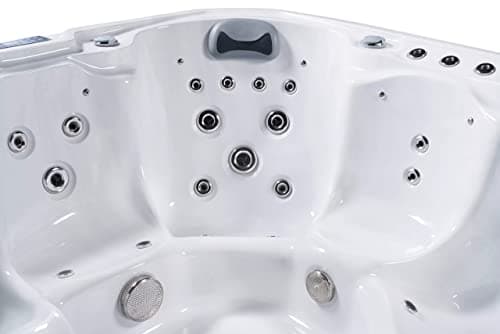 Comfort Hot Tubs - Hot Tub Spa - Seats 5-6 People - 51 Jets – Standard Heavy Duty Flip Cover, Water Fountains, Ozonator, LED Lights, Headrests, and More