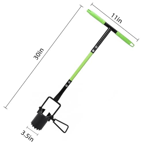 Long Handled Bulb Planter Tool 5 in 1 Lawn and Garden Tool for Digging and Digging Holes for Planting Flowers Turf Transplants Planting Tool Double Pedal with T-Long Handle