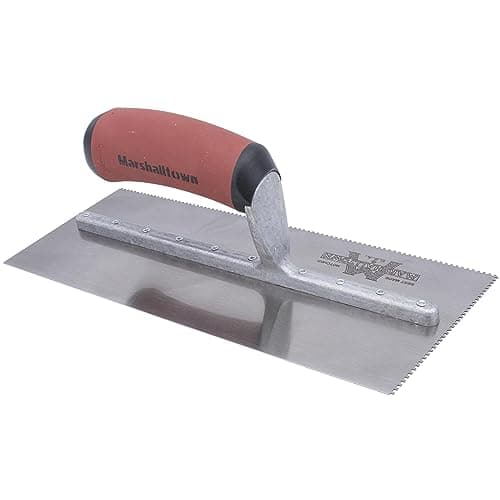 MARSHALLTOWN Cut-Back Notched Trowels, Left-Handed, Square Notch Shape, 1.5mm X/Y/Z-Notch Size, Made In The USA, 761SDL