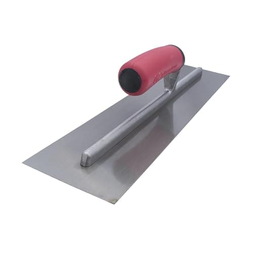MARSHALLTOWN QLT Concrete Finishing Trowel, 16 x 4 Inch Carbon Steel Blade, Soft Grip Handle, FT164