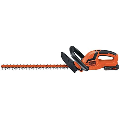 BLACK+DECKER 20V MAX Cordless Hedge Trimmer, 22 Inch Steel Blade, Reduced Vibration, Battery and Charger Included (LHT2220)