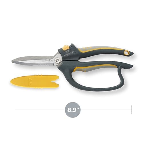 Woodland Tools Co. Super Duty Utility Snip – Multi-Purpose Stainless Steel Garden Shears with Ergonomic Soft Grip, Ideal for Cutting Rope, Wire, and Plant Stems