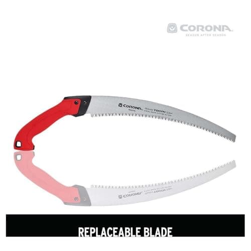 Corona Tools 14-Inch RazorTOOTH Pruning Saw | Tree Saw Designed for Single-Hand Use | Curved Blade Hand Saw | Cuts Branches Up to 8" in Diameter | RS16020, Red