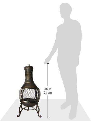 Deckmate Corona 3 Ft. High Outdoor Steel Chimenea Fireplace Model 28063