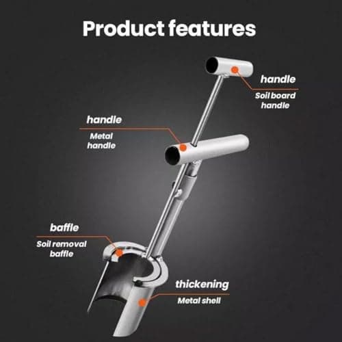 Garden Bulb Planter,Plant Seedling Transplanter,Stainless Steel Fruit Tree Transplant Drilling Tool,Bulb Planter Tool,Small Seed Planter Tool for Digging Holes to Transplanting