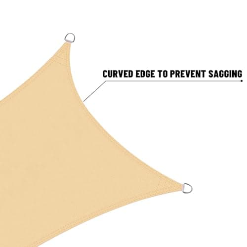 LOVE STORY Waterproof 10'x10' Rectangle Sand Sun Shade Sail Cannoy UV Resistant for Outdoor Patio Garden Backyard (We Make Custom Size)