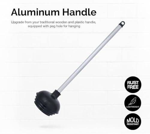 NEIKO 60180A Toilet Plungers, 3 Pack, Patented All-Angle Design, Heavy Duty, Aluminum Handle, Residential, Commercial, and Industrial Building Sanitation Use