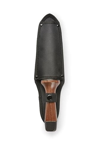 Hori Hori Garden Knife, Traditional Japanese Weeding Tool with ergonomic wooden handle. Large 7'inch blade with case. (Standard blade)
