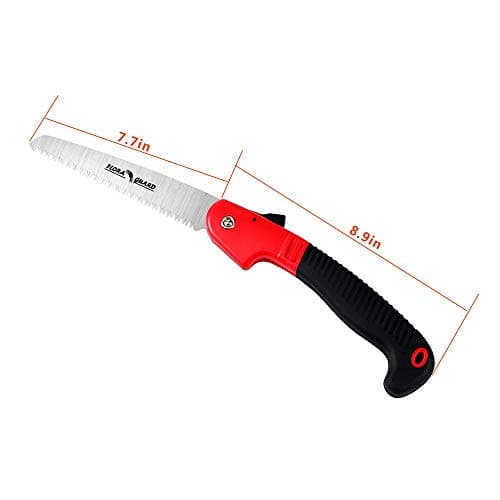 FLORA GUARD 7.7-Inch Folding Hand Saw, Pruning Saw with Trible-Cut Razor Teeth for Wood Cutting, Tree Trimming, Professional Camping Gardening Tools
