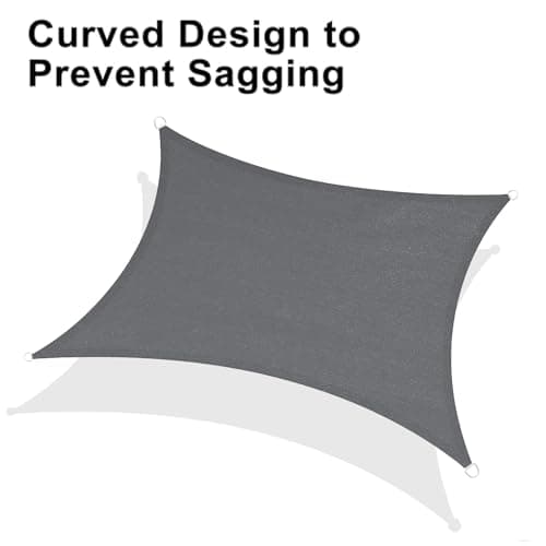 LOVE STORY 8/10/12/13/14/16/20 Rectangle Dark Grey Sun Shade Sail Canopy UV Block Cover for Outdoor Patio Garden Backyard, 8' x 12' Dark Grey