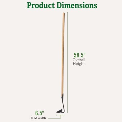 Gardener's Supply Company Supply Lifetime Half-Moon Hoe, Heavy Duty Forged Steel with Ergonomic Hardwood Handle, Gardening Hand Tool for Weeding and Loosening Soil