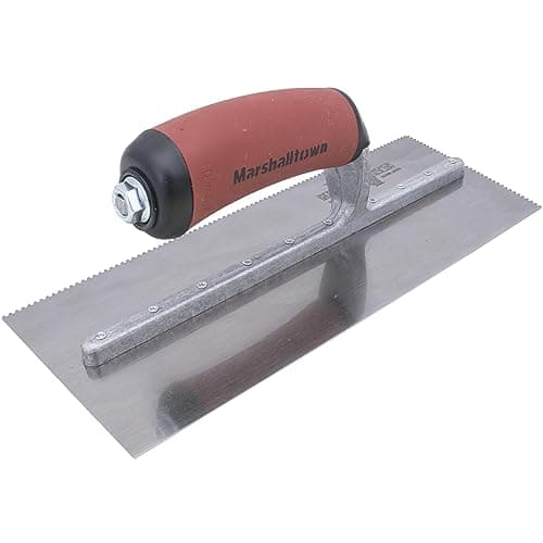 MARSHALLTOWN Cut-Back Notched Trowels, Left-Handed, Square Notch Shape, 1.5mm X/Y/Z-Notch Size, Made In The USA, 761SDL