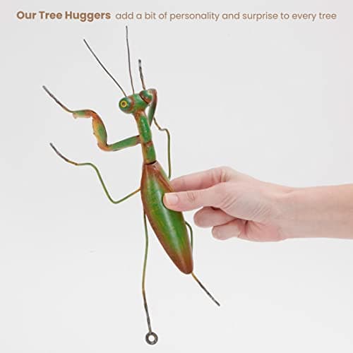 Bits and Pieces - Praying Mantis Tree Hanger - Whimsical Yard Decoration - Realistic Tree Sculpture - Weather-Resistant Garden Peeker Hugger for Outdoor and Landscape Décor - 12" x 5" x 3½"