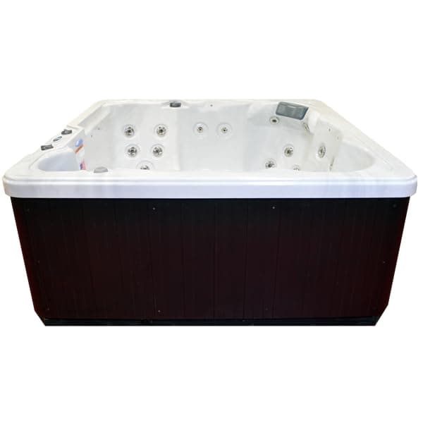 Hudson Bay HB29 6-Person Hot Tub with 29 Therapy Jets and Digital Controls – Sterling Acrylic Interior and Mocha Exterior Cabinet - Ideal for Backyard Relaxation and Hydrotherapy