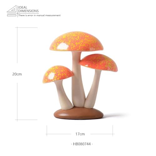 SEINHIJO Mushroom Decor Sculpture Garden Gifts Statue Outdoor Fairy Figurine Modern Patio Arts Polyresin 7.9inch