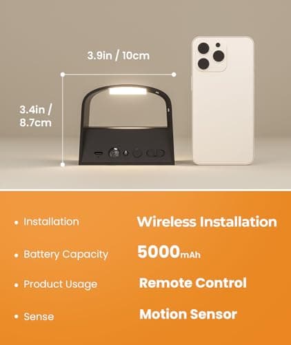 FULEN Motion Sensor Wall Light with Remote Control 3 Colors Wireless Wall Lamp LED Indoor Up and Down Wall Sconce 5000mAh Rechargeable Battery Powered Wall Lamps Brightness Adjustable, Black 2 Pack