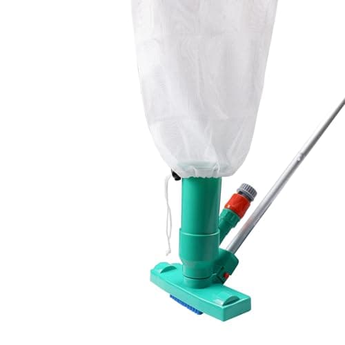 POOLWHALE Portable Pool Vacuum Jet Underwater Cleaner W/Brush,Bag,6 Section Pole of 56.5"(No Garden Hose Included),for Above Ground Pool,Spas,Ponds & Fountains