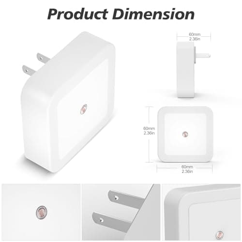 Sujeet Night Light, Night Lights Plug into Wall 8-Pack, Plug in Night Light, Dusk to Dawn Nightlight Led Night Lights for Bedroom, Bathroom, Hallway Warm White