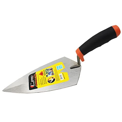 2 Pcs Masonry Hand Tool Set, 9" Pointing and Gauging Trowel Set with Soft Grip Handle, Margin Trowel for Bricklaying