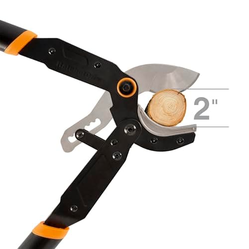 Fiskars Ratchet Drive Anvil Lopper 32 Inch Heavy Duty Tree Trimmer, 2 inch Cut Capacity, Riveted Handles for Easy Squeeze Cutting Power