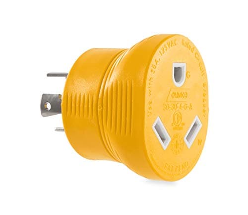 Camco 55338 PowerGrip 30 Amp 4-Prong Generator Adapter, Yellow