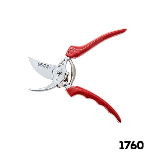 Professional Pruning Shear, Chrome-Coated Straight Blade, Forged Steel Body, Sap Groove to Prevent Sticking, Wire Cutting Notch, 1760